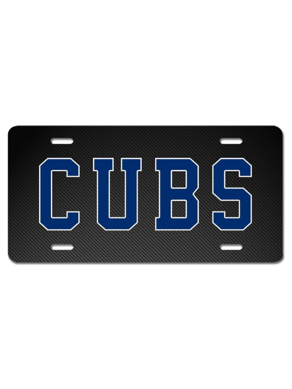 Chicago Cubs Carbon Fiber Look Inspired Art License Plate Vehicle Auto Tag
